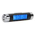 Miniatyrbild 6 av 8: 2-i-1 bil digital termometer svart instrumentbräda Blå bakgrundsbelysning Kalenderklocka Temperaturmätare