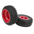 Pikkukuva 2 / 8: 2 kpl vanteita ja renkaita Traxxas Slash 1/10 RC Short Course -kuorma-autolle, päivitysosia, punainen