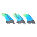Miniatyrbilde 5 av 8: Glasfiber FCS2 Stilig blågrønn gradient surfebrettfinne Fleksibelt surftilbehør