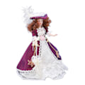Pikkukuva 2 / 8: Miniatyyriposliini Ihmiset Victorian tyyli Tummanpunainen hame Hattu Nainen Keramiikka Nukke 1/12 Nukkekoti Koristelu