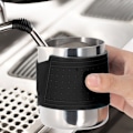 Miniatyrbillede 5 af 8: 350 ml mælkeskummer i rustfrit stål Anti-skoldning silikone kaffekande til Latte Art-fremstilling (sort)