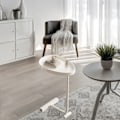 Miniatyrbillede 6 af 8: C-formet sidebord lille æg Ovalt sofabord Sofa bord der glider under til stuen Hvid