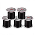 Miniatyrbilde 1 av 8: 5 ruller Crystal Line Beads String Wire Smykke Material Elastisk Tråd for Smykke DIY (Svart)