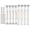 Miniatyrbilde 3 av 8: 8 stk oppgradering metall trekkstang Styrestang for WPL/MN/Feiyu 1/16 RC Bildeler Sølv