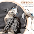 Miniatyrbild 5 av 5: Interaktiv katt leksak justerbar huvudmonterad katt teaser hatt (grå)