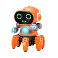 Miniatyrbillede 1 af 5: Robotlegetøj Seks kløer Plast Intelligent Dans Sanglys Elektrisk robotlegetøj til drenge Orange