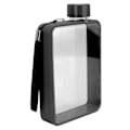 Miniatyrbillede 5 af 8: Flad Vandflaske Plast Lækagesikker Transparent Kvadratisk Bærbar A5-papir Vandflaske 380ml Sort