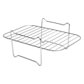 Miniatyrbilde 1 av 8: Luftfriteringsstativ for dobbel luftfriter, rustfritt stål, matavfukterstativ, rist, grill, luftfriteringstilbehør