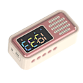Miniatyrbild 4 av 8: Bluetooth-högtalare Bärbar Innovativ Retro Bordslarm Trådlös högtalare med LED-färgskärm Beige