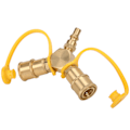 Miniatyrbillede 2 af 8: 2 Vejs 1/4in RV Propan NPT Quick Connect Y Splitter Adapter til propanslange tilslutningssæt