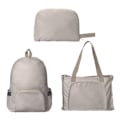 Miniatyrbild 1 av 8: Packbar ryggsäck Polyesterfiber Vikbar Vattentät Lätt multifunktionell Vandringsdagssäck för campingresor Khaki