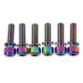 Pikkukuva 2 / 8: M5 x 18 mm titaaniset pyörän ohjaustangon ruuvit Pultit välikappaleilla Pyöräpaket 6 kpl (sateenkaari)