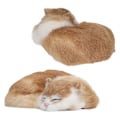 Miniatyrbillede 7 af 8: Plys Sovende Kat Figur Realistisk Simulering Fluffy Dekorativ Plys Sovende Kat Model til Hjemmekontor