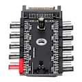 Miniatyrbillede 6 af 8: SATA Interface Fan Hub 10-vejs Fanhastighedsregulator 4-bens Computertilbehør 12V