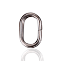 Miniatyrbilde 1 av 8: 100 stk rustfritt stål ovale splittringer Svingbar Snap fiskeutstyrkontakt (5x8mm)