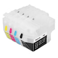 Miniatyrbillede 4 af 8: 4 stk blækpatroner Magenta Blå Gul Sort Jævn gennemsigtig udskrivning Refill patron erstatning til printer LC3217
