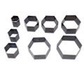 Miniatyrbild 5 av 8: 8st Lädermanschettform DIY Hexagonal Form Skärpa Högkolstål Hollow Punch Cutter för Lagerläggning av Tyg Smycken