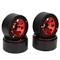 Miniatyrbilde 8 av 8: 4 stk RC hjulfelg 1,9 tommer aluminiumslegering stabil RC bil hjulnav for Axial SCX10 II III Rød