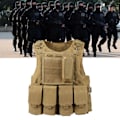 Miniatyrbild 5 av 8: Militärväst för män Lätt justerbar utomhusträningsväst Multifunktions utomhusutrustning för fiske och resa Khaki