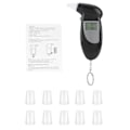 Miniatyrbillede 1 af 8: Digital LCD-skærm Alkoholpustetest Bärbar Nøglering Pusteanalysator 10 stk. Mundstykker
