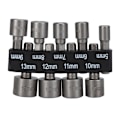 Miniatyrbillede 1 af 8: 9 stk Socket Bits 1/4in Hex Skaft Krom Vanadium Stål Skruetrækker Sokkel med Opbevaringsholder