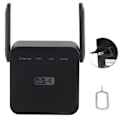 Miniatyrbillede 1 af 8: WIFI Repeaters Mini Dobbelt Antenner Signalforstærker Range Extender 300Mbps Sort 100‑240VEU-stik