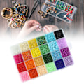 Miniatyrbild 6 av 8: 24 rutnät 3 mm glasfröpärlor Set med sax Hummerspänne Stretchtråd DIY Hantverk fröpärlor Kit för smycken