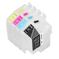 Miniatyrbillede 6 af 8: 4 stk blækpatroner Magenta Blå Gul Sort Jævn gennemsigtig udskrivning Refill patron erstatning til printer LC3217