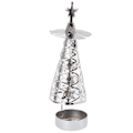 Miniatyrbild 4 av 8: Spinnande ljushållare Roterande ljusstake Set för romantiskt bröllop julfest Silver Snowflake