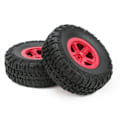 Pikkukuva 3 / 8: 2 kpl vanteita ja renkaita Traxxas Slash 1/10 RC Short Course -kuorma-autolle, päivitysosia, punainen