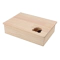 Miniatyrbillede 4 af 8: Hamsterbur Holdbar træ med bevægeligt tag 6 soveværelser Dyregemmested Hus til kæledyr Sove og flytte