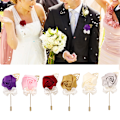 Miniatyrbillede 3 af 8: 6 stk Kunstig Rose Corsage Brosche Forlover Brudesvend Bryllup Tilbehør Bryllup
