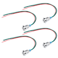 Miniatyrbillede 4 af 8: 4 sæt fortrådsede runde LED-lys Mini Common Anode 2 Farveindikatorlamper 10 mm 110220V (rød og grøn)