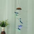 Miniatyrbilde 4 av 8: Utendørs vanntett solcellepanel LED-sommerfugl vindspill Hjemmehagedekorasjonslys (farget)