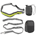 Miniatyrbilde 1 av 8: Hundtrening Midjebelt Justerbart Refleks Elastisk Handsfree Hundsele for Løping Gå Vandring Grå