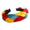 Miniatyrbild 1 av 5: Flätad Twist Elastisk Halkfri Elegant Dampannband Enfärgad Bred Förhöjd Sammets Hårbåge Håraccessoarer Multicolor