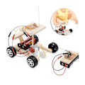 Miniatyrbillede 6 af 8: DIY Træ RC Bilmodel Kit Fjernbetjening Billeksagssæt Pædagogisk Legetøj til Børn