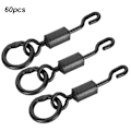 Miniatyrbillede 4 af 8: 60 stk Universal Spinner Swivels Connector Enkelkrog Hurtigudskiftning Karpefiskeudstyr Tilbehør