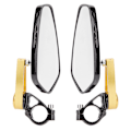 Miniatyrbilde 2 av 8: 22mm Styre Bakkspeil for Street Racing Motorsykler Scootere Side View Gold