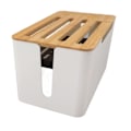Miniatyrbillede 8 af 8: Router Opbevaringsboks Stor Plads Multi Hul Bit Bambus Dæksel Hjem WiFi Router Organizer