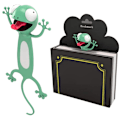 Pikkukuva 1 / 8: Hauska 3D-piirretty eläin kirjanmerkki Piirretty kirjanmerkki litteällä rungolla lahja lapsille, tytöille Gecko