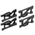 Miniatyrbillede 4 af 8: Forreste og bageste svingarmsæt metalopgraderingsdele til Wltoys 144001 1/14 4WD RC-bil (sort)