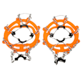 Miniatyrbillede 7 af 8: 2 stk Isgreb Antislip Sko Spikes Beskyttelse Snegreb med 8 pigge til Vandring Gåture Bjergbestigning Orange