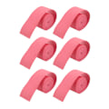 Miniatyrbillede 7 af 8: 6 stk. tennisracket grebtape PU mat, frost, antislip, svedabsorberende Badmintonracket tape Sporttilbehør Rød