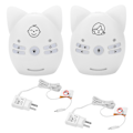 Pikkukuva 1 / 8: Langaton ääni-vauvanvalvoja Two Way Talk Baby Monitor yövalolla ja musiikilla (100-240V)(US-pistoke)