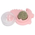 Miniatyrbild 7 av 8: Catnip Ball 360 graders roterbar tristessavlastning självhäftande vägg Katt slickande boll för inomhus rosa