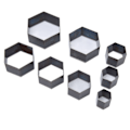 Miniatyrbild 2 av 8: 8st Lädermanschettform DIY Hexagonal Form Skärpa Högkolstål Hollow Punch Cutter för Lagerläggning av Tyg Smycken
