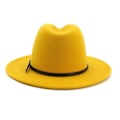 Miniatyrbillede 5 af 5: Gul Filt Fedora Hat til Kvinder og Mænd