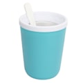 Miniatyrbilde 1 av 8: Slushie Maker Cup uten plugg Rask frysing kopp Hjem DIY Juice Drikker Rør kjølekopp Blå