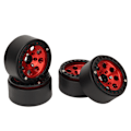 Miniatyrbilde 4 av 8: 4 stk RC hjulfelg 1,9 tommer aluminiumslegering stabil RC bil hjulnav for Axial SCX10 II III Rød